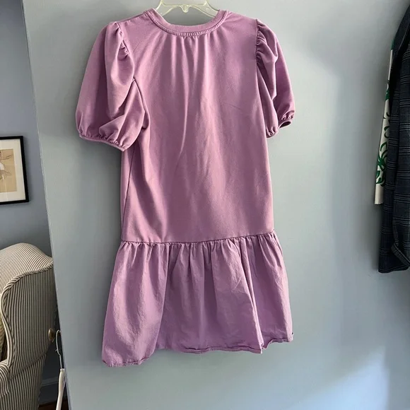 Gently worn English Factory Mixed Media Mini dress in Lilac. Size M. - Picture 5 of 6